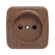 EKF Basic Минск Темное дерево Розетка б/з, 10А, ОП