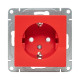 EKF Эпика Механизм розетки, 16А, с заземлением, со шторками, красный