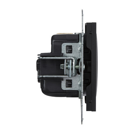 Legrand/Daccord SUNO Антрацит Розетка 2К+З 16А 250В с защитными шторками. Винтовые зажимы.