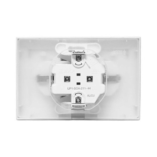 EKF Эпика Механизм розетки двойной, 16А, IP44, с заземлением, со шторками, с рамкой, с крышками, алюминий