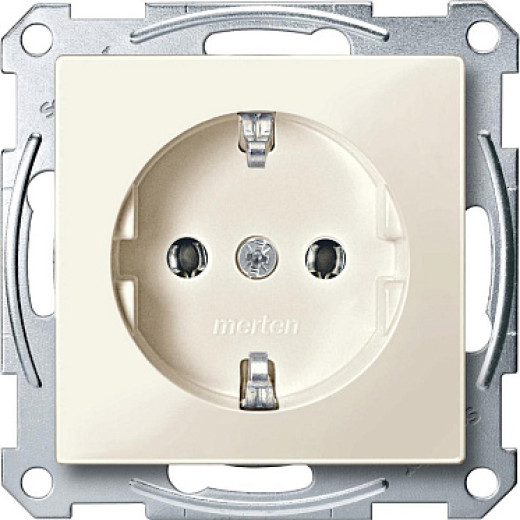 Schneider Electric Merten SM Беж глянец Розетка с/з безвинт.зажим