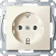Schneider Electric Merten SM Беж глянец Розетка с/з безвинт.зажим