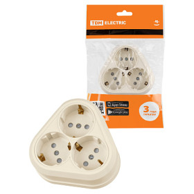 TDM Розетка треугольная 2П+3 открытой установки IP20 16A с защитными шторками сл.кость 