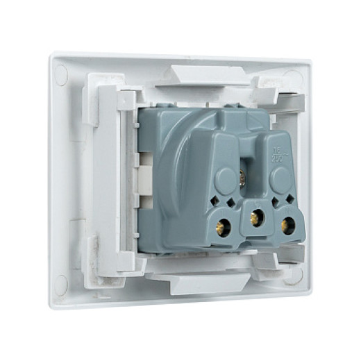 EKF PROxima Розетка 45х45 (2 модуля), с заземлением. белая, прямая