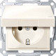 Schneider Electric Merten SM Беж глянец Розетка с/з с защитными шторками с крышкой,с упл.кольц, IP44,безвинт. зажим
