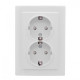 EKF Basic Минск Белый Розетка 2-ая, с/з,со шторками, 16А, СП