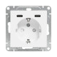 EKF Эпика Механизм розетки с USB-C - 2шт, 16А, с заземлением, со шторками, белый