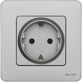 Legrand/Daccord INSPIRIA Алюминий Розетка 2К+З со шторками - немецкий стандарт - 16 А - 250 В