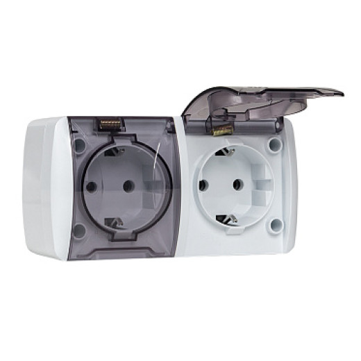 EKF PROxima Владивосток Розетка 2-местная 16А с заземлением с прозрачной крышкой IP54
