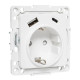 EKF Стокгольм Механизм Розетки 1-местной с/з, USB A+C 16А винтовые клеммы белый с защ. штор.