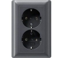 Gira S-55 Антрацит Розетка 2-я с/з с пиктограммой