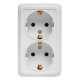 EKF PROxima Рим Розетка 2-местная 16А с заземлением белая