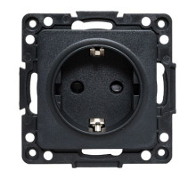 EKF PROxima Стокгольм Черный Розетка с/з, со шторками, 16А ,винт.клеммы