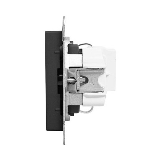 EKF Эпика Механизм розетки, 16А, с заземлением, без шторок, чёрный