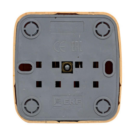 EKF Basic Минск Светлое дерево Розетка с /з, 16А, ОП