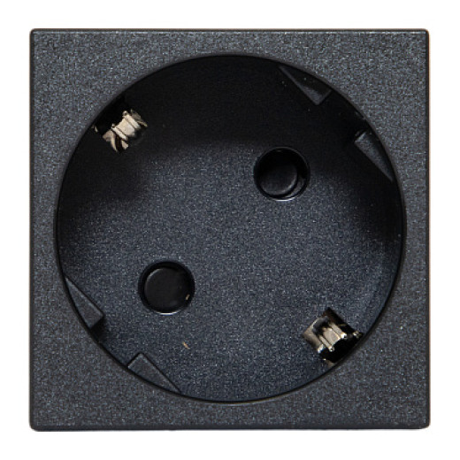 EKF Розетка 45х45 с зазем. 45 градусов, быстрозажимные клеммы, черная, матовая