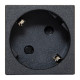 EKF Розетка 45х45 с зазем. 45 градусов, быстрозажимные клеммы, черная, матовая