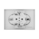 EKF Эпика Механизм розетки двойной, 16А, с заземлением, без шторок, с рамкой, алюминий