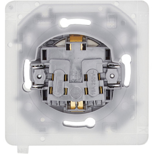 Legrand/Daccord INSPIRIA Слоновая кость Розетка 2К+З IP 44 с откидной крышкой и шторками - немецкий стандарт - 16 А - 250 В