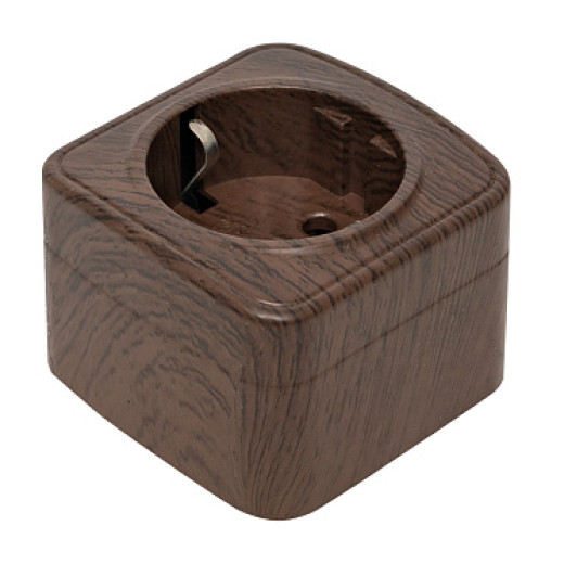 EKF Basic Минск Темное дерево Розетка с/з, 16А, ОП