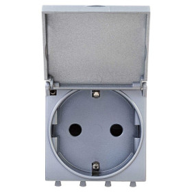 DKC Avanti Розетка с крышкой модульная, 2P+E, с з/ш, 