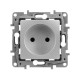 Legrand Etika Алюминий Розетка б/з со шторками, винтовые клеммы