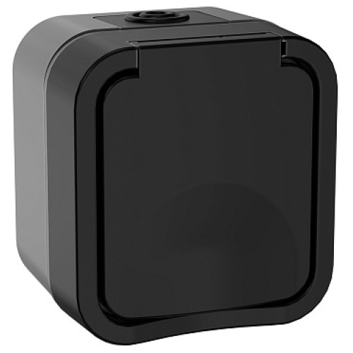 IEK TORS Розетка 1-я с з/к кр. 16А IP55 TS120 графит