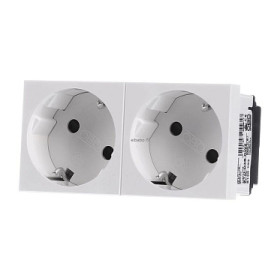 OBO BETTERMANN  Розетка 2х2К+3 под углом 33° шторки 16А 250В (45х90 мм - 2 модуля Modul45) белая