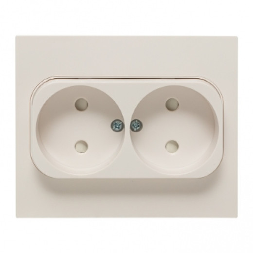 EKF PROxima Стокгольм Розетка 2-ая б/з 10А белая со шторками