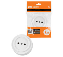 TDM Розетка 2П открытой установки IP20 10А белая 