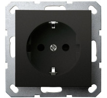 Jasmart G Черный матовый Розетка с/з со шторками 16A 250V~