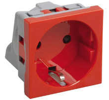 IEK Розетка с з/к 2к, 2 модуля (красная) РКС-20-32-П