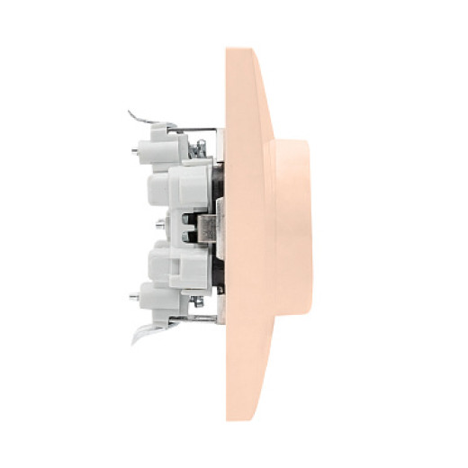 EKF PROxima Валенсия розетка 2-местная с/з 16А кремовая с защ. штор.