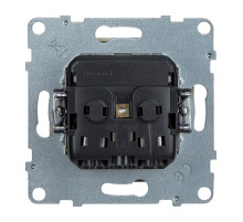 Legrand/Daccord SUNO Слоновая кость Розетка 2К+З 16А 250В с защитными шторками.Безвинтовые зажимы.