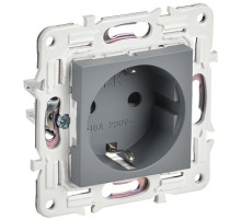IEK SKANDY Серый Розетка с/з с защитными шторками 16А б/к SK-R06Gr