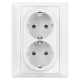 Legrand Valena LIFE DIY Бел Розетка 2-ая с/з с защитными шторками, безвинт.зажим