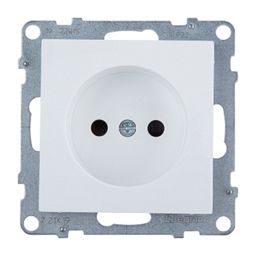 Legrand/Daccord SUNO Белый Розетка 2К 16А 250В. C защитными шторками. Винтовые зажимы.