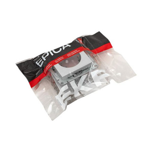 EKF Эпика Механизм розетки, 16А, с заземлением, со шторками, алюминий