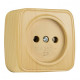 EKF Basic Минск Светлое дерево Розетка б/з, 10А, ОП