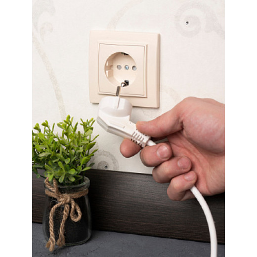 EKF Basic Минск Бежевый Розетка с/з, со шторками, 16А, СП