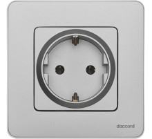 Legrand/Daccord INSPIRIA Алюминий Розетка 2К+З - немецкий стандарт - 16 А - 250 В
