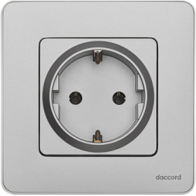 Legrand/Daccord INSPIRIA Алюминий Розетка 2К+З - немецкий стандарт - 16 А - 250 В