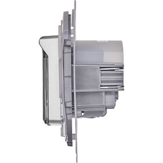 Legrand/Daccord INSPIRIA Алюминий Розетка 2К+З IP 44 с откидной крышкой и шторками - немецкий стандарт - 16 А - 250 В