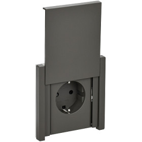 IEK FORTE&PIANO Серый Розетка с/з со шт с крышкой безвинтовое крепление 16А IP44 FP319