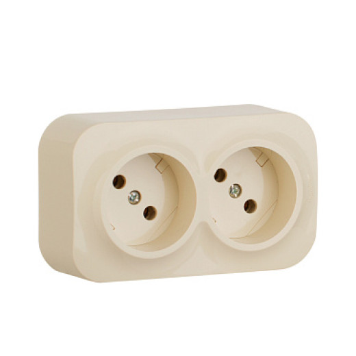 Legrand Quteo IP 20 Слоновая кость Розеточный блок с предварительным подключением 2 x 2К без шторок - 16 A - 250 В~