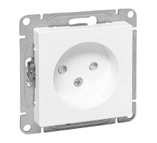 EKF Эпика Механизм розетки, 16А, без заземления, со шторками, белый