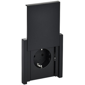 IEK FORTE&PIANO Черный Розетка с/з со шт с крышкой винтовое крепление 16А IP44 FP121