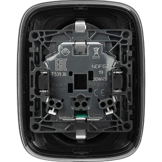 Legrand Valena ALLURE DIY Антрацит Розетка 2-ая с/з с защитными шторками, безвинт.зажим