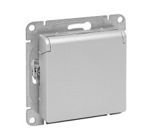 EKF Эпика Механизм розетки, 16А, IP44, с заземлением, со шторками, c крышкой, алюминий