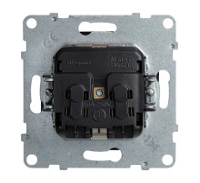 Legrand/Daccord SUNO Антрацит Розетка 2К+З 16А 250В с защитными шторками. Винтовые зажимы.